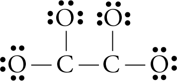 Image showing the Lewis structure for the oxalate ion