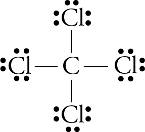 Image of the Lewis structure of CCl4