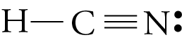 Image of the Lewis structure of HCN