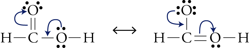 Image that shows why oxygen atoms with two bonds and two lone pairs do not participate in resonance