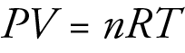 Image of the ideal gas equation, PV equals nRT