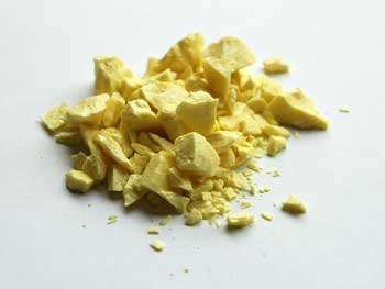 Photo of solid sulfur