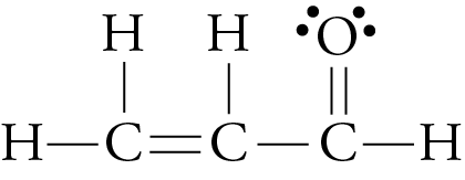 Image of the Lewis structure for propenal