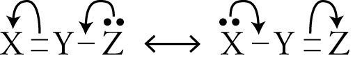 Image showing the general way that you can convert from one resonance form to another